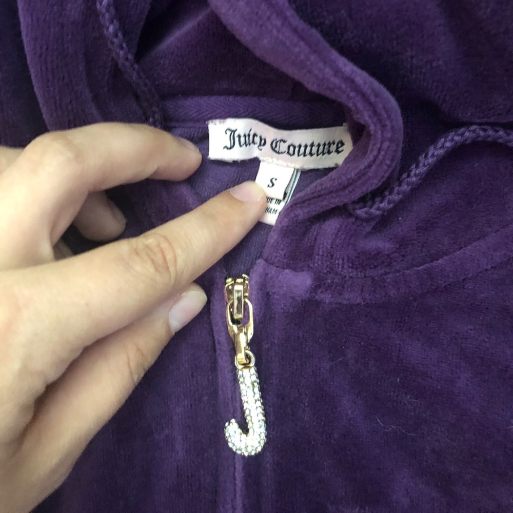 Purple Juicy Couture zip up with sparkly J zipper